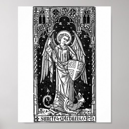 Saint Michael The Archangel Defeating Satan Christ Poster (Vorne)