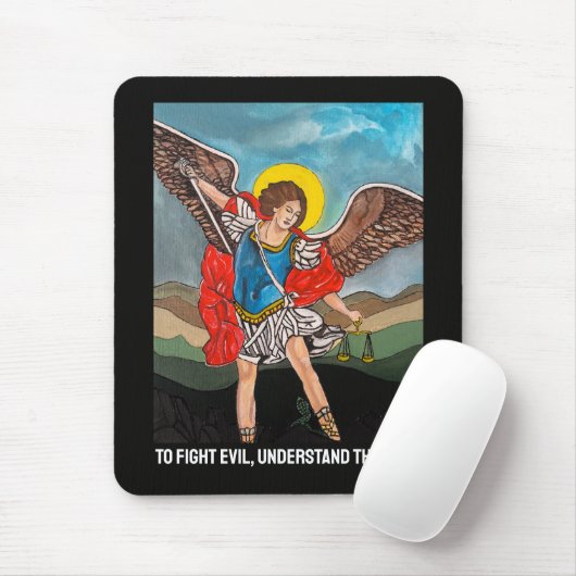 Saint Michael the Archangel Painting by Alfred Fox Mousepad (Mit Mouse)