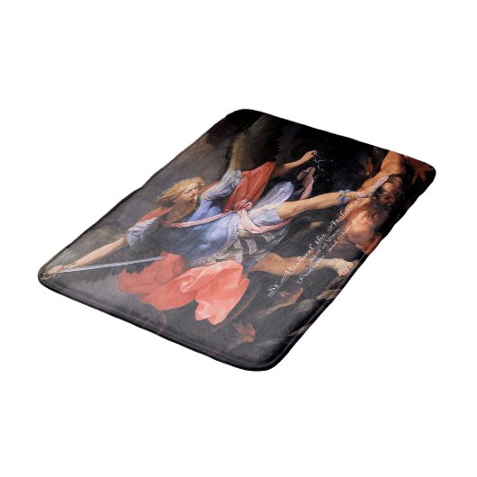 Saint Michael The Archangel Quis ut Deus Badematte (Schrägansicht)