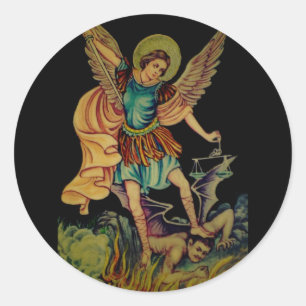 Saint Michael The Archangel Runder Aufkleber