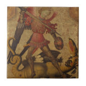 Saint Michael und der Drache Fliese (Vorderseite)