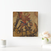 Saint Michael und der Drache Quadratische Wanduhr (Zuhause)