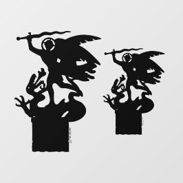 Saint Michael und Dragon Fensteraufkleber