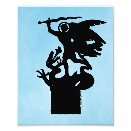 Saint Michael und Dragon Fotodruck (Vorne)