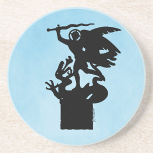 Saint Michael und Dragon Getränkeuntersetzer