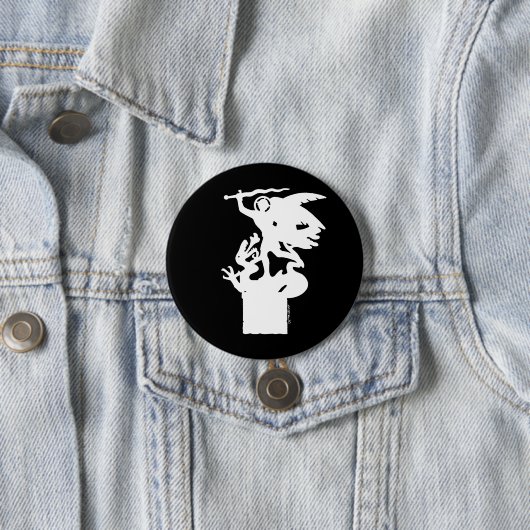 Saint Michael und Dragon (in Weiß) Button (Beispiel)