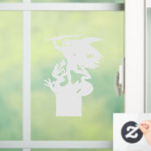 Saint Michael und Dragon (in Weiß) Fensteraufkleber (Zuhause)