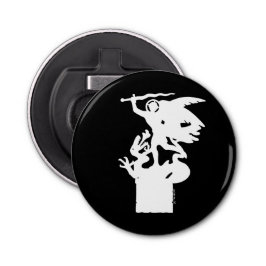 Saint Michael und Dragon (in Weiß) Flaschenöffner