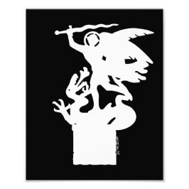 Saint Michael und Dragon (in Weiß) Fotodruck