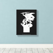 Saint Michael und Dragon (in Weiß) Leinwanddruck (Insitu (Holzboden))