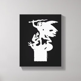 Saint Michael und Dragon (in Weiß) Leinwanddruck