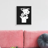 Saint Michael und Dragon (in Weiß) Leinwanddruck (Insitu (Wohnzimmer))