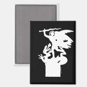 Saint Michael und Dragon (in Weiß) Magnet (Vorderseite/Rückseite)