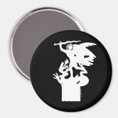 Saint Michael und Dragon (in Weiß) Magnet (Vorderseite/Rückseite)