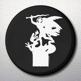 Saint Michael und Dragon (in Weiß) Magnet