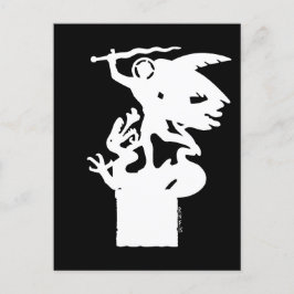 Saint Michael und Dragon (in Weiß) Postkarte