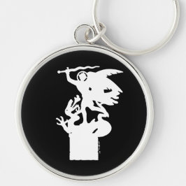 Saint Michael und Dragon (in Weiß) Schlüsselanhänger