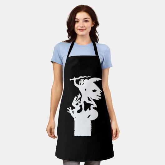 Saint Michael und Dragon (in Weiß) Schürze (Getragen)