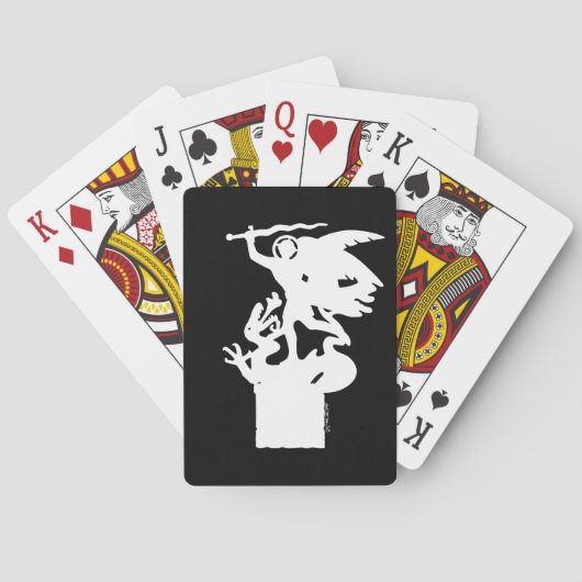 Saint Michael und Dragon (in Weiß) Spielkarten (Rückseite)