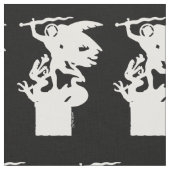 Saint Michael und Dragon (in Weiß) Stoff (Nahaufnahme)