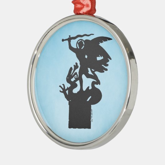 Saint Michael und Dragon Ornament Aus Metall (Links)