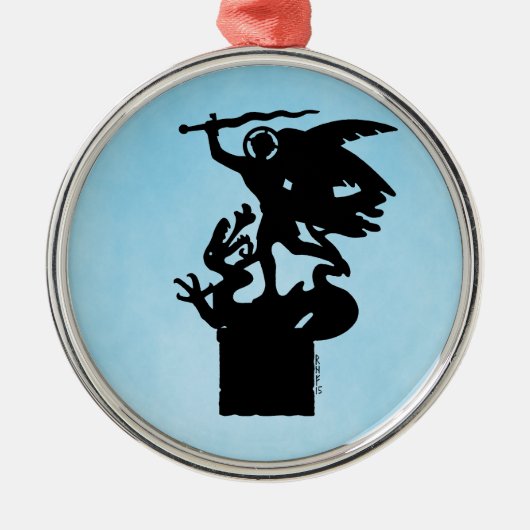 Saint Michael und Dragon Ornament Aus Metall (Vorne)