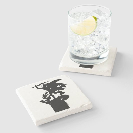 Saint Michael und Dragon Steinuntersetzer (Seitenansicht)