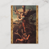 SAINT MICHAEL VANGUISHING SATAN, braun Visitenkarte (Rückseite)