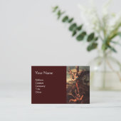 SAINT MICHAEL VANGUISHING SATAN Brown Visitenkarte (Stehend Vorderseite)