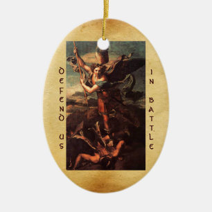 SAINT MICHAEL VANGUISHING SATAN Gebet Keramik Ornament