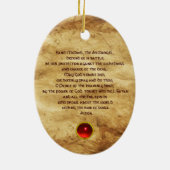 SAINT MICHAEL VANGUISHING SATAN Gebet Keramik Ornament (Hinten)