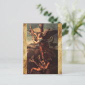 Saint Michael Vanguishing Satan Gebet Postkarte (Stehend Vorderseite)