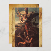 Saint Michael Vanguishing Satan Gebet Postkarte (Vorne/Hinten)