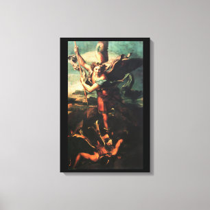 SAINT MICHAEL VANGUISHING SATAN LEINWANDDRUCK