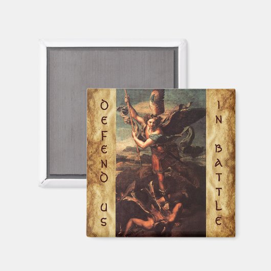 SAINT MICHAEL VANGUISHING SATAN MAGNET (Vorderseite/Rückseite)