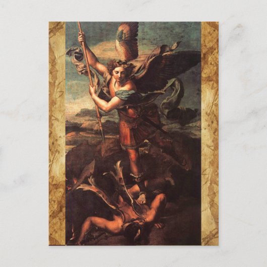 SAINT MICHAEL VANGUISHING SATAN POSTKARTE (Vorderseite)