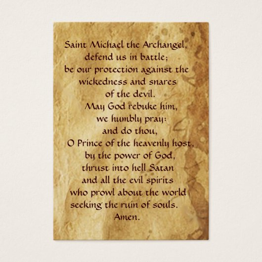 SAINT MICHAEL VANGUISHING SATAN Prayer Card (Vorderseite)