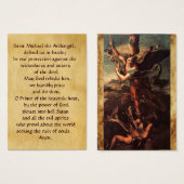 SAINT MICHAEL VANGUISHING SATAN Prayer Card (Vorne & Hinten)