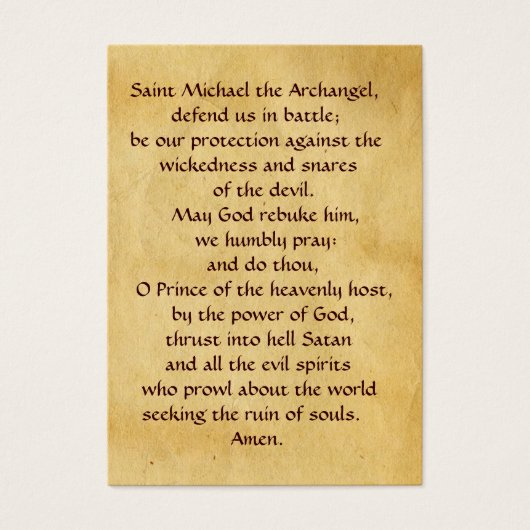 SAINT MICHAEL VANGUISHING SATAN Prayer Card (Vorderseite)