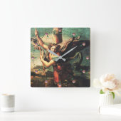 SAINT MICHAEL VANGUISHING SATAN QUADRATISCHE WANDUHR (Zuhause)