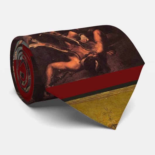 SAINT MICHAEL VANGUISHING SATAN ,Ruby Krawatte (Gerollt)