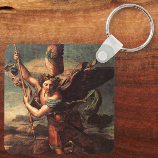 SAINT MICHAEL VANGUISHING SATAN SCHLÜSSELANHÄNGER (Rückseite)