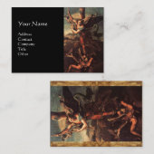 SAINT MICHAEL VANGUISHING SATAN, schwarz Visitenkarte (Vorne/Hinten)