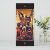 Saint Michael Vanguishing the Devil, Red ruby Einladung (Stehend Vorderseite)