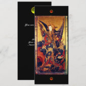 Saint Michael Vanguishing the Devil, Red ruby Einladung (Vorne/Hinten)