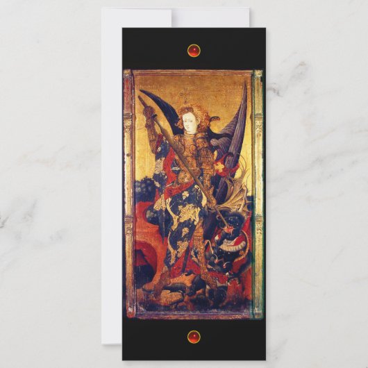 Saint Michael Vanguishing the Devil, Red ruby Einladung (Vorderseite)