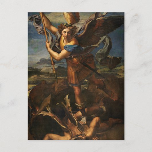 Saint Michael Vanquishing Satan Postkarte (Vorderseite)
