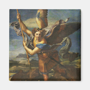 Saint Michael Vanquishing Satan von Raphael Magnet