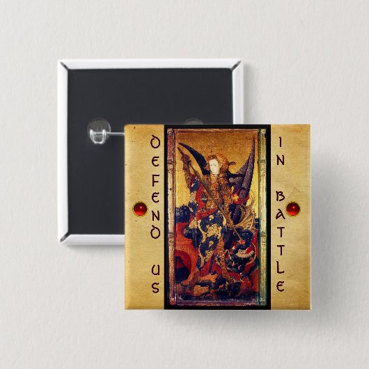 Saint Michael Vanquising the Devil Button (Vorne & Hinten)