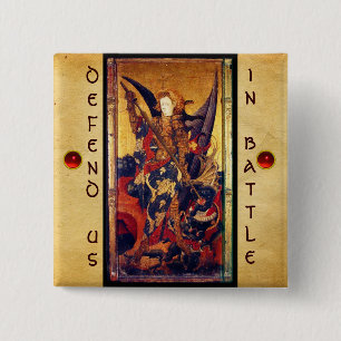 Saint Michael Vanquising the Devil Button
